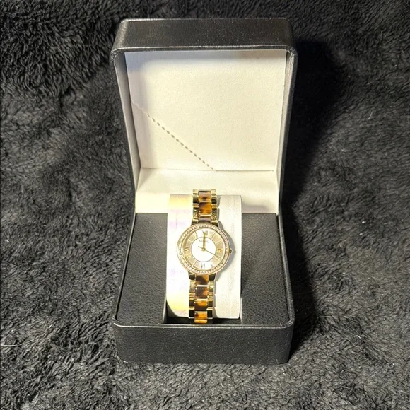 Fossil Virginia Black Tortoise Shell Ladies Watch with Gold Accents women-s-fossil-chelsey-  main image 2